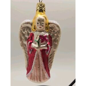 Lot Of 2 Vintage INGE-GLASS Christmas Ornaments / ANGEL‎ (455)